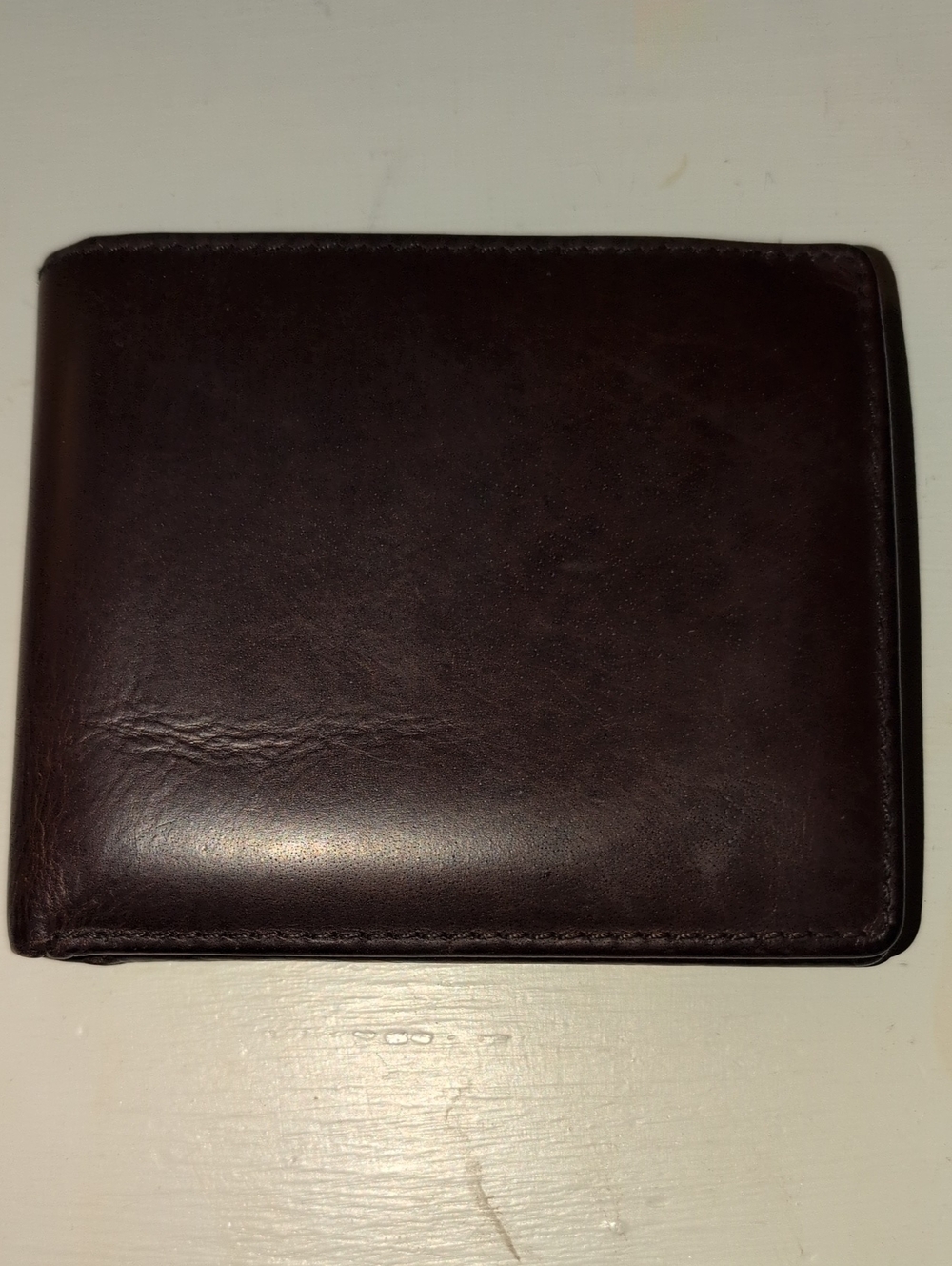 Men's Leather Bifold Card & Key Wallet - Deep Brown